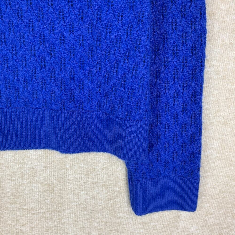 Jason Wu 100% Cashmere Sweater Womens M Royal Blue V Neck Pullover Knit Miss Wu - Picture 2 of 9